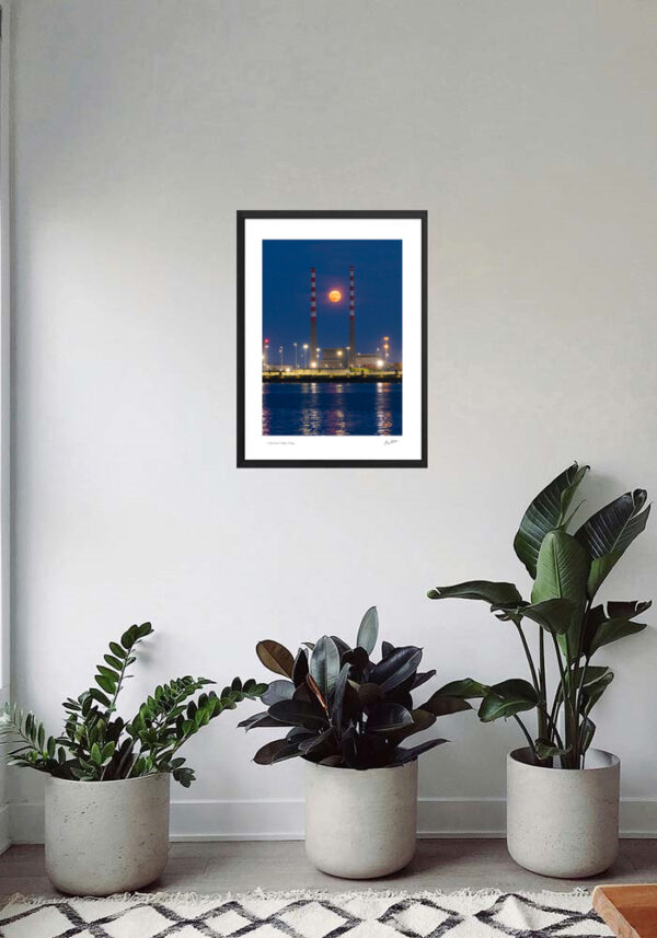 Moon between Poolbeg Chimneys - Image 4