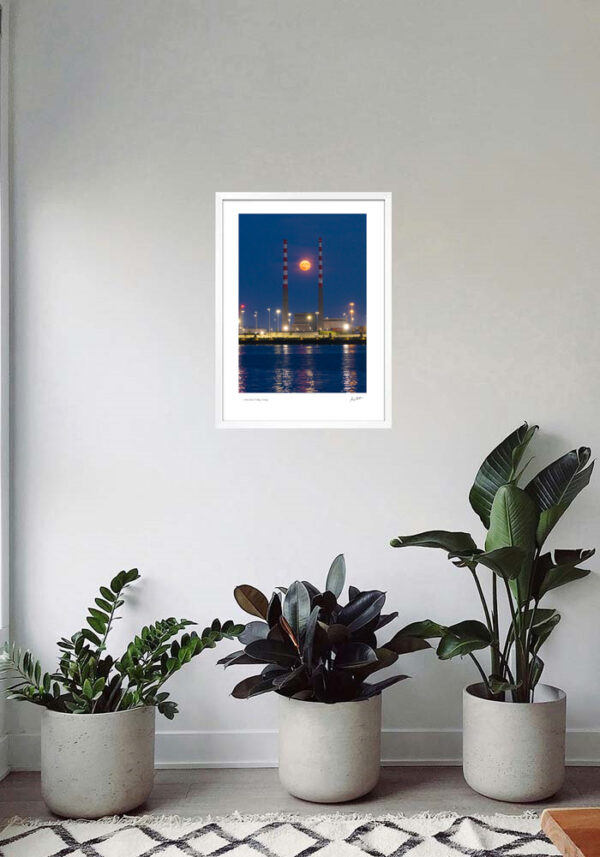 Moon between Poolbeg Chimneys - Image 5